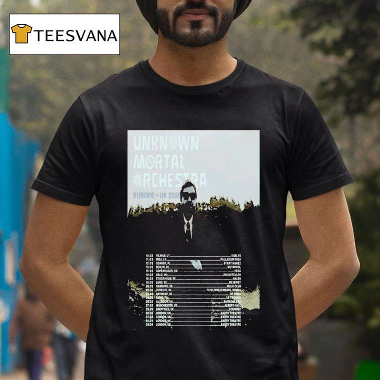 Unknown Mortal Orchestra Europe Uk Tour Dates T Shirt Unknown Mortal Orchestra Europe Uk Tour Dates T Shirt