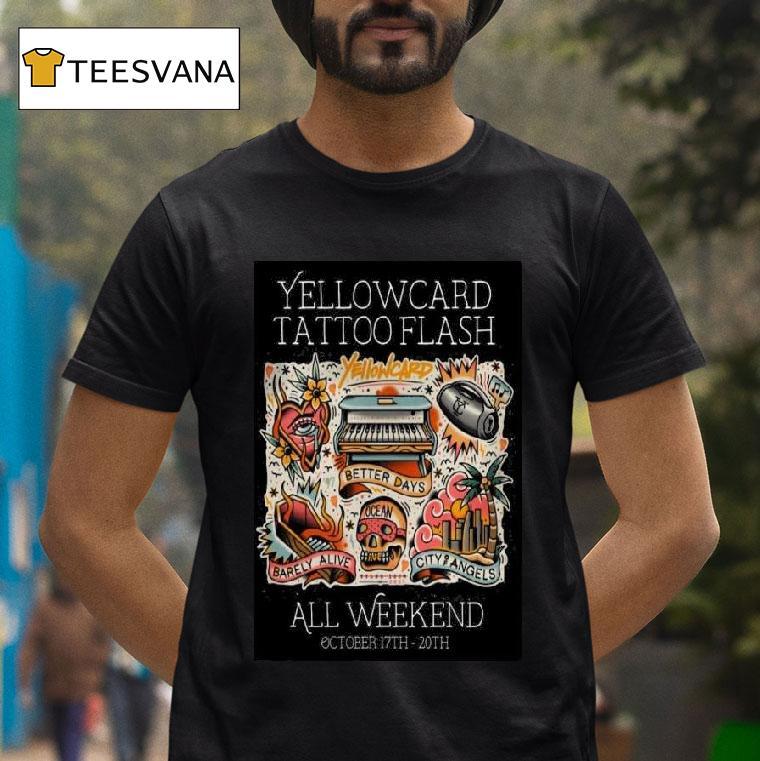 Yellowcard Tattoo Flash Better Days October T Shirt Yellowcard Tattoo Flash Better Days October T Shirt