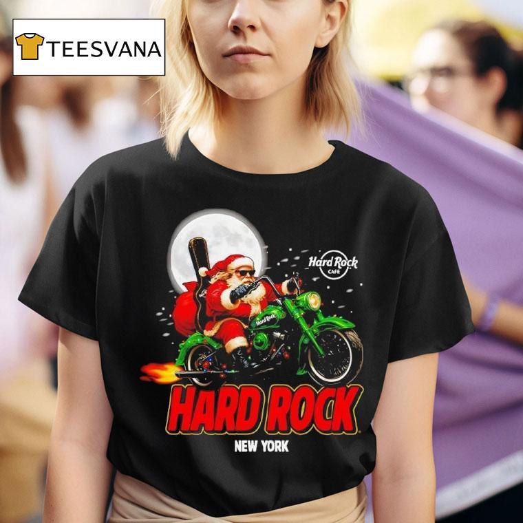 Biker Lights Santa Hard Rock Cafe T Shirt