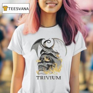 Black Sabbath Trivium In The Court Of The Dragon Flaming Skull T Shirt