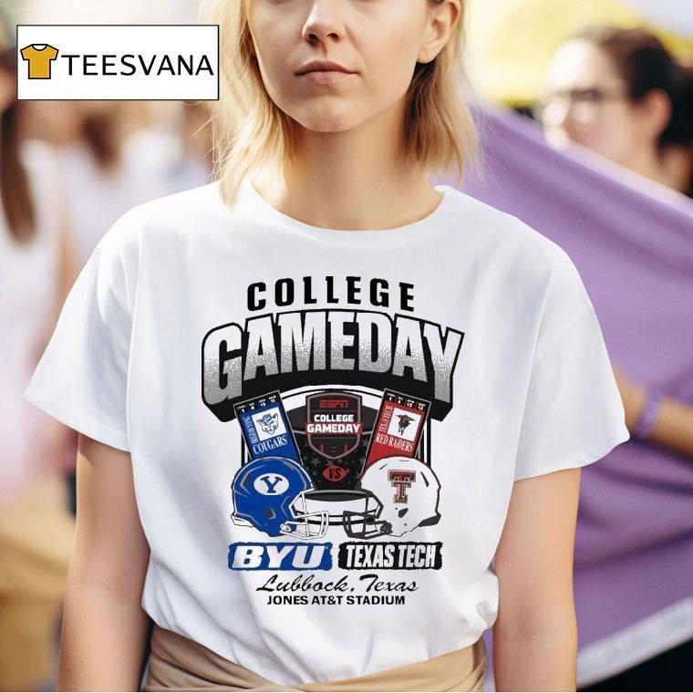 Byu Cougars Vs Texas Tech Red Raiders College Gameday Jones Att Stadium Ticke T Shirt