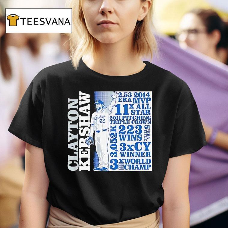 Clayton Kershaw Goat List Los Angeles Dodgers Baseball T Shirt