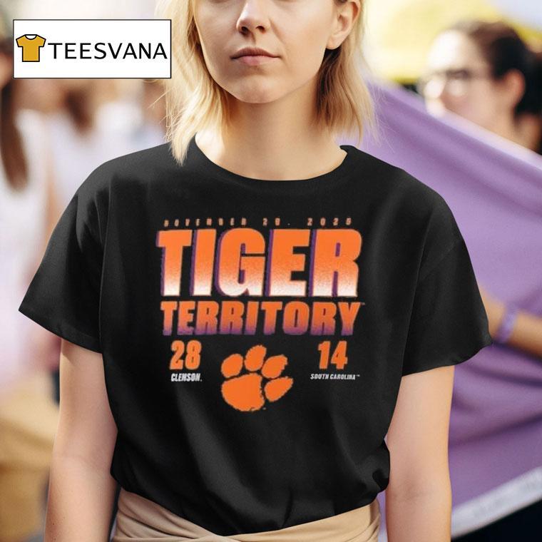 Clemson Tigers Vs South Carolina Gamecocks Tiger Territory Score T Shirt