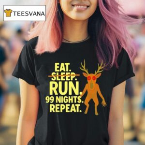 Eat Sleep Run Nights Repeat Scary Deer Funny Gamer T Shirt