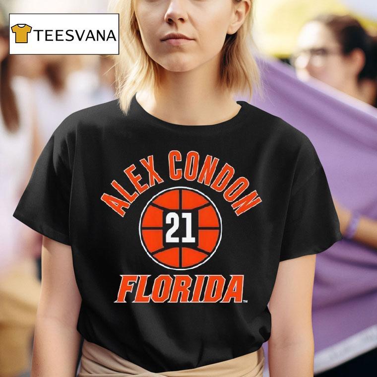 Florida Basketball Alex Condon Name Number Ball T Shirt