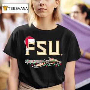 Fsu Florida State University Spear Christmas Lights T Shirt
