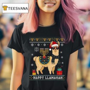 Happy Llamakah Ugly Christmas Penguin Hanukkah T Shirt