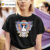 Harley Davidson Skull Cross Bones Eagle Wings Rainbow T Shirt