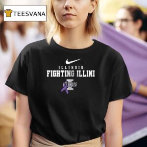 Illinois Fighting Illini Alzheimer Awareness No One Fights Alone T Shirt