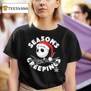 Jack Skellington Wearing Santa Claus Before Christmas Season S Creepings T Shirt