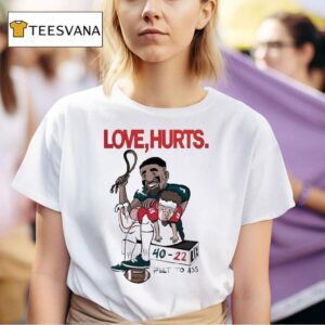 Jalen Hurts Patrick Mahomes Philadelphia Eagles Philly Vs Kansas City Chiefs Love Hurts Belt To Ass Super Bowl Lix T Shirt