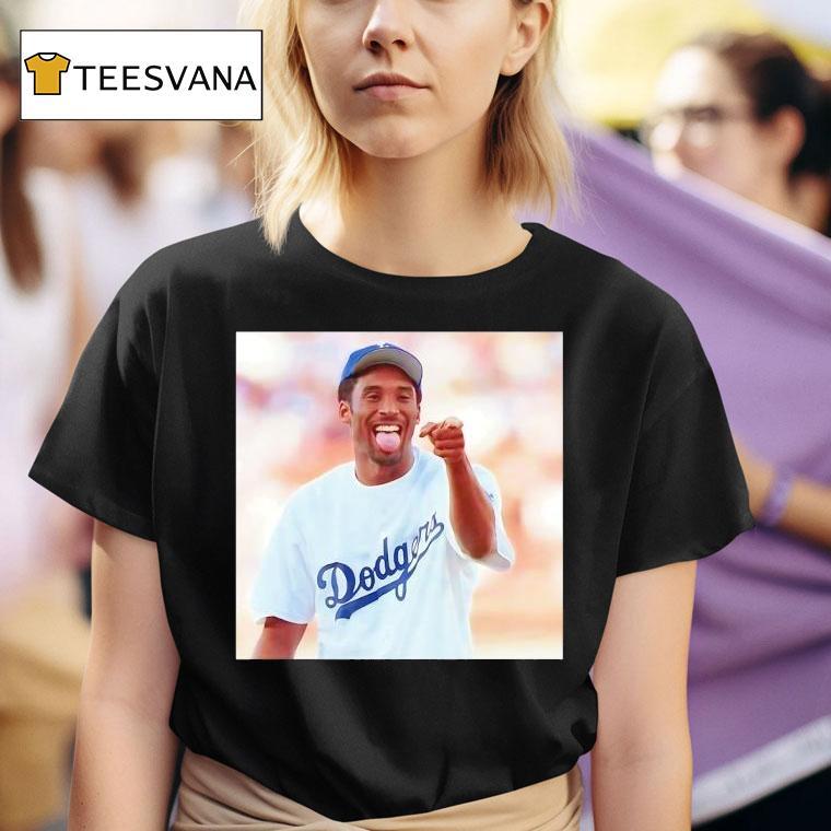 Kobe Bryant Wearing Los Angeles Dodgers Baseball T Shirt