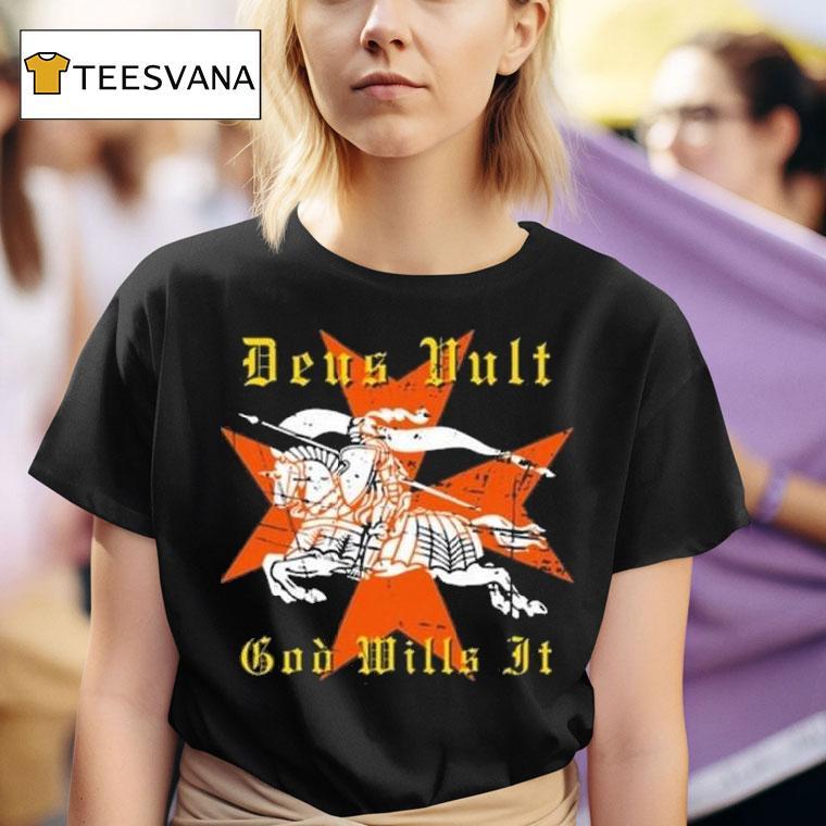 Learn Latin Deus Vult Maltese Cross God Wills T Shirt