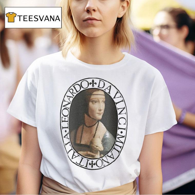 Leonardo Da Vinci Milano Italia Woman And Weasel T Shirt