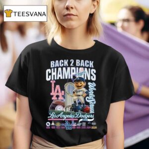 Los Angeles Dodgers Back Back World Series Champions Mascot T Shirt