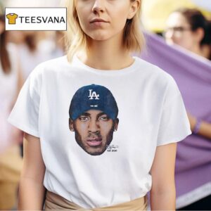 Los Angeles Dodgers Kobe Bryant Bean Portrait Graphic Signature Vintage T Shirt