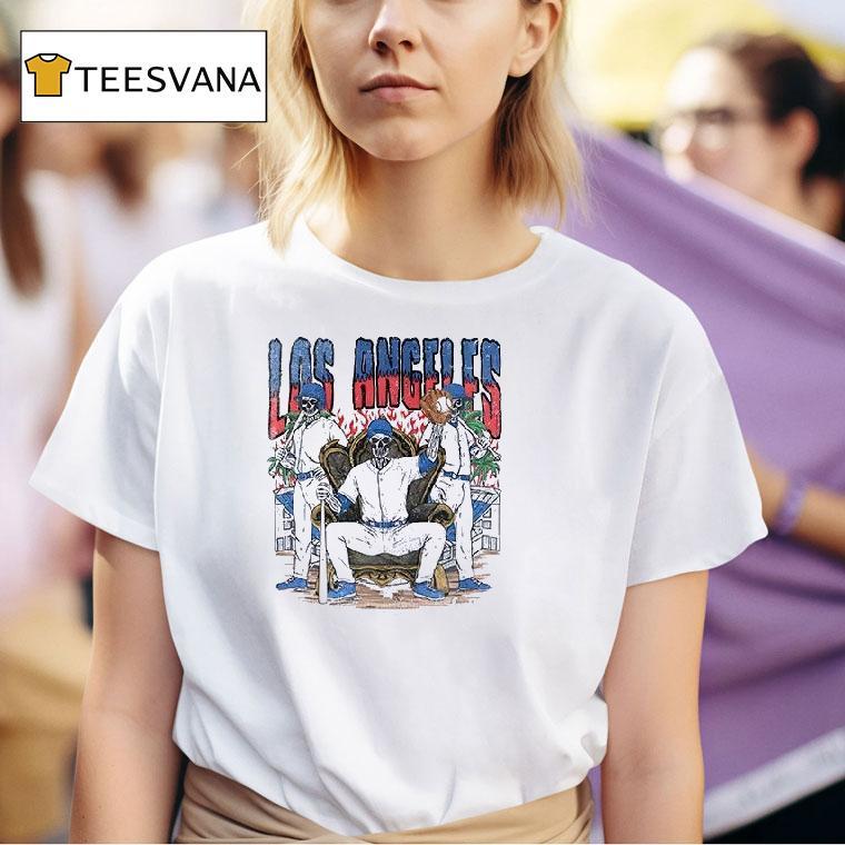 Los Angeles Dodgers World Series Champions Team Skeleton Graphic Ar T Shirt