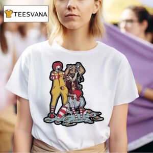 Mcdonald S And Burger King Mascots In A Humorous Club Parody T Shirt