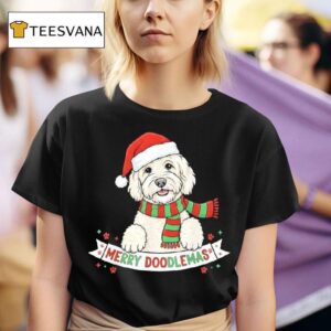 Merry Doodlemas Goldendoodle Christmas Dog T Shirt