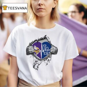 Minnesota Vikings Vs Los Angeles Dodgers It S In My Hear T Shirt