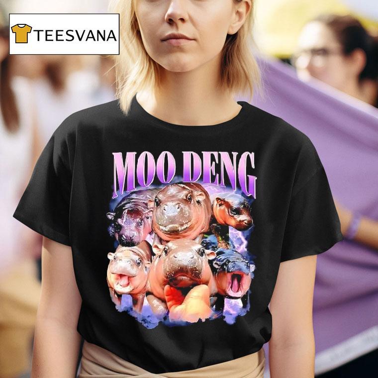 Moo Deng Baby Pygmy Hippo Cute Zoo T Shirt