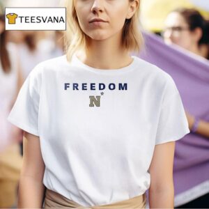 Navy Midshipmen X Charlie Kirk Freedom Logo T Shirt