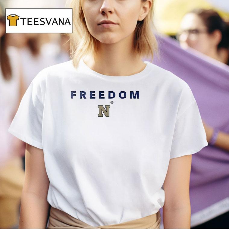 Navy Midshipmen X Charlie Kirk Freedom Logo T Shirt