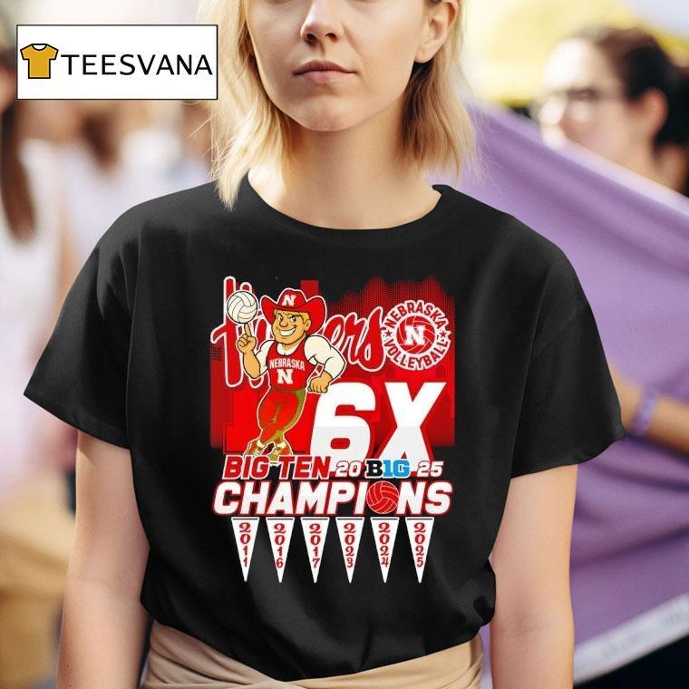 Nebraska Huskers Volleyball X Big Ten Champions T Shirt