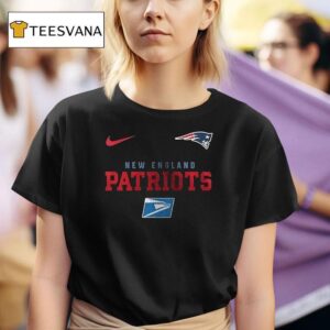 New England Patriots X United States Postal Service Logo T Shirt