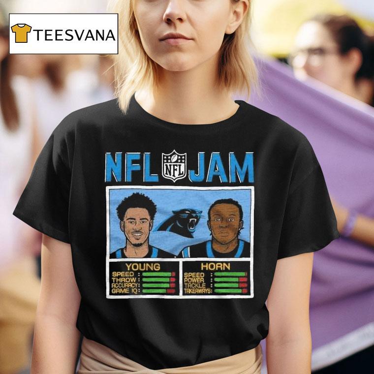 Nfl Jam Carolina Panthers Young And Horn T Shirt