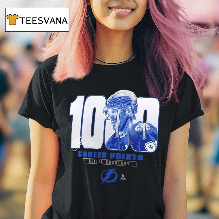 Nikita Kucherov Tampa Bay Lightning Mto Label Gray Career Points Legacy T Shirt