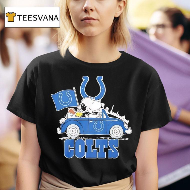 Peanuts X Indianapolis Colts Welcome To The Pound Driving Car T Shirt
