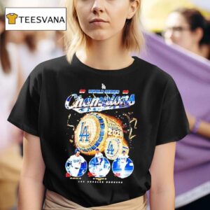 Shohei Ohtani Yoshinobu Yamamoto And Freddie Freeman Los Angeles Dodgers World Series Champions Ring T Shirt