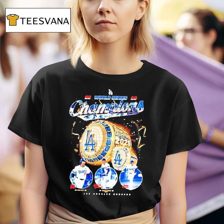 Shohei Ohtani Yoshinobu Yamamoto And Freddie Freeman Los Angeles Dodgers World Series Champions Ring T Shirt