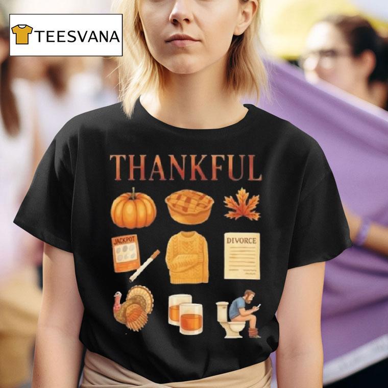 Thankful Thanksgiving Doodles T Shirt