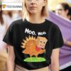 Turkey Cow Moo Moo Funny Thanksgiving T Shirt