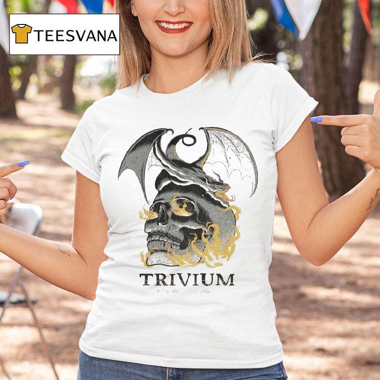 Black Sabbath Trivium In The Court Of The Dragon Flaming Skull T Shirt Black Sabbath Trivium In The Court Of The Dragon Flaming Skull T Shirt