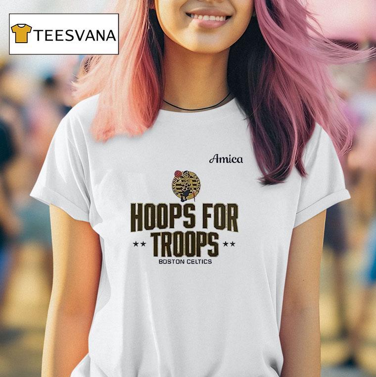 Boston Celtics Hoops For Troops Logo T Shirt Boston Celtics Hoops For Troops Logo T Shirt