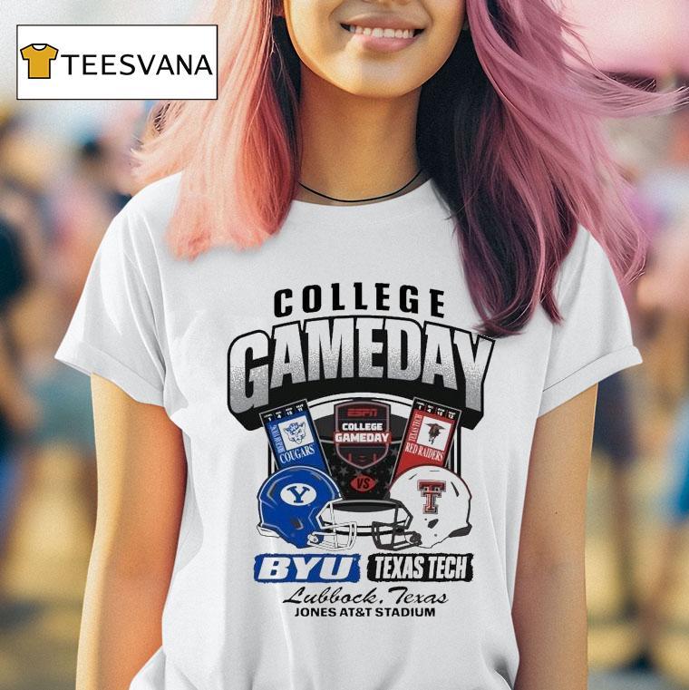 Byu Cougars Vs Texas Tech Red Raiders College Gameday Jones Att Stadium Ticke T Shirt Byu Cougars Vs Texas Tech Red Raiders College Gameday Jones Att Stadium Ticke T Shirt