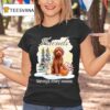 Chocolate Goldendoodle And Friend Through Every Season In Winter Snow Scene T Shirt