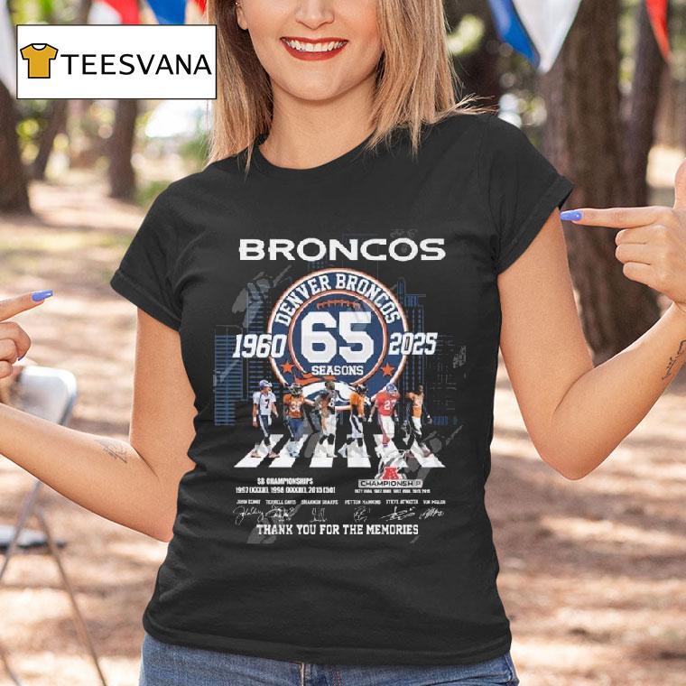 Denver Broncos Seasons Abbey Road Thank You For The Memories Signatures T Shirt Denver Broncos Seasons Abbey Road Thank You For The Memories Signatures T Shirt