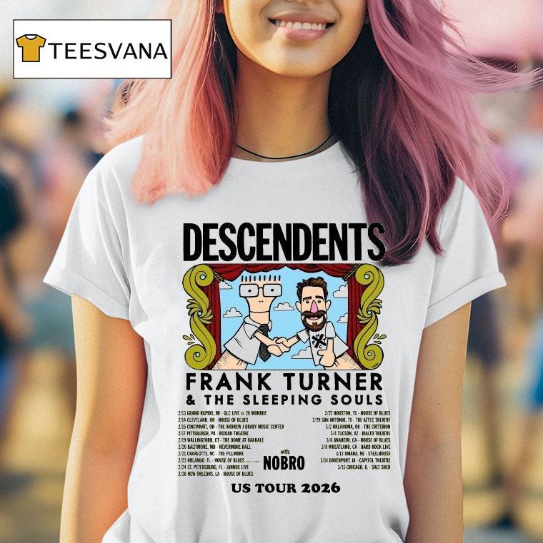 Descendents X Frank Turner X The Sleeping Souls With Nobro Us Tour Dates T Shirt Descendents X Frank Turner X The Sleeping Souls With Nobro Us Tour Dates T Shirt