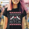 Feminist Bitch Ugly Merry Christmas Hearts T Shirt