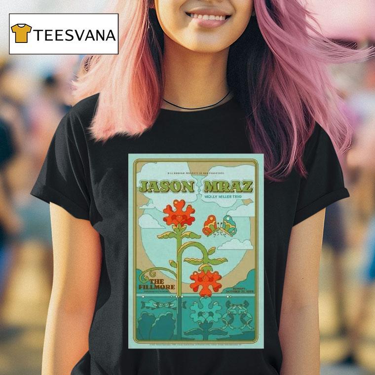 Jason Mraz The Fillmore San Francisco October T Shirt Jason Mraz The Fillmore San Francisco October T Shirt