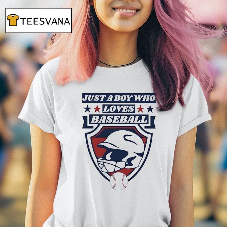 Just A Boy Who Loves Baseball Logo T Shirt Just A Boy Who Loves Baseball Logo T Shirt