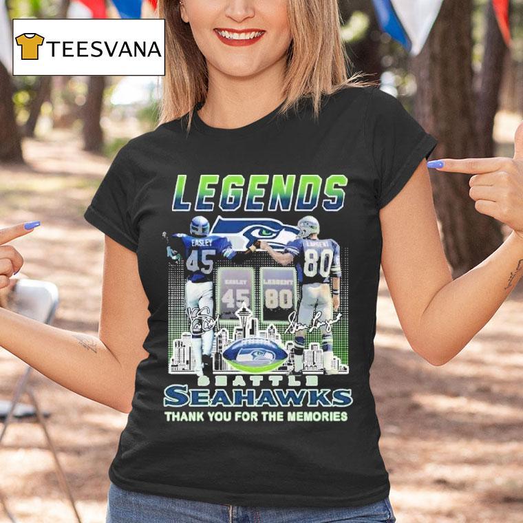 Kenny Easley And Steve Largent Seattle Seahawks Legends Thank You For The Memories Signatures T Shirt Kenny Easley And Steve Largent Seattle Seahawks Legends Thank You For The Memories Signatures T Shirt