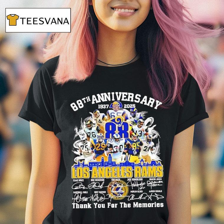 Los Angeles Rams Th Anniversary Signatures Team Legends T Shirt Los Angeles Rams Th Anniversary Signatures Team Legends T Shirt