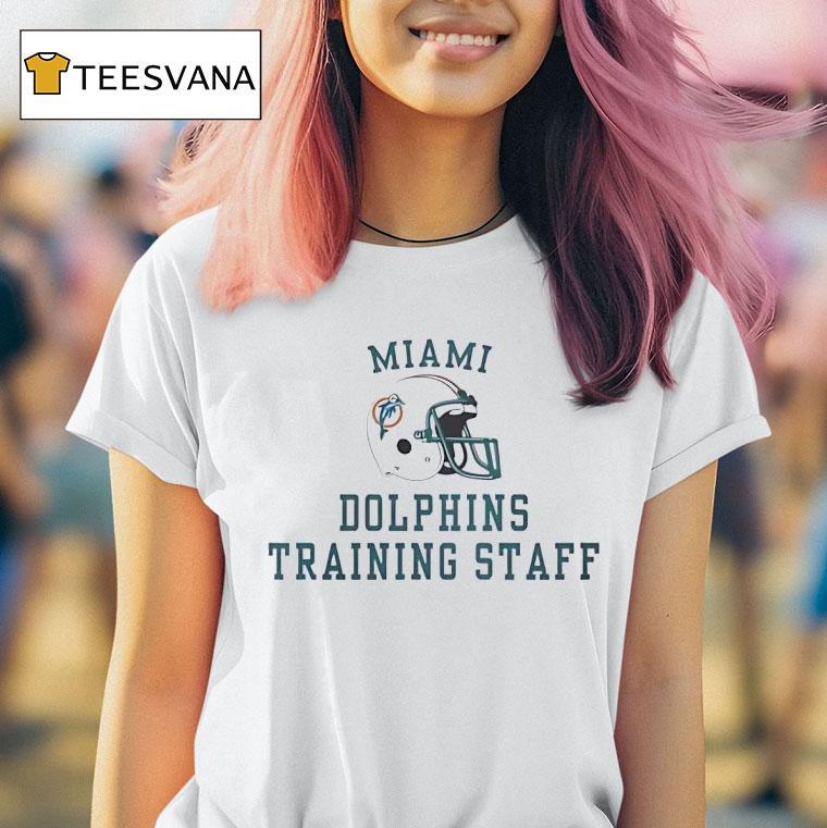 Miami Dolphins Football Helmet Training Staff T Shirt Miami Dolphins Football Helmet Training Staff T Shirt