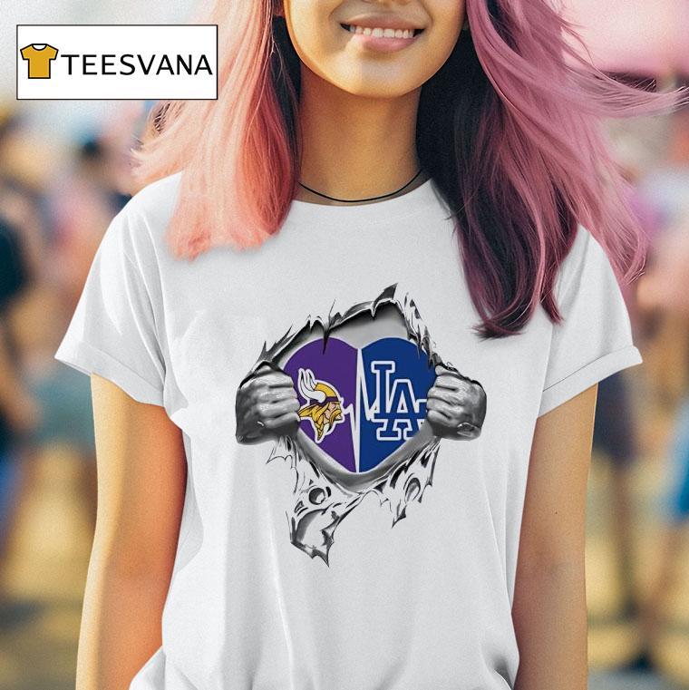 Minnesota Vikings Vs Los Angeles Dodgers It S In My Hear T Shirt Minnesota Vikings Vs Los Angeles Dodgers It S In My Hear T Shirt