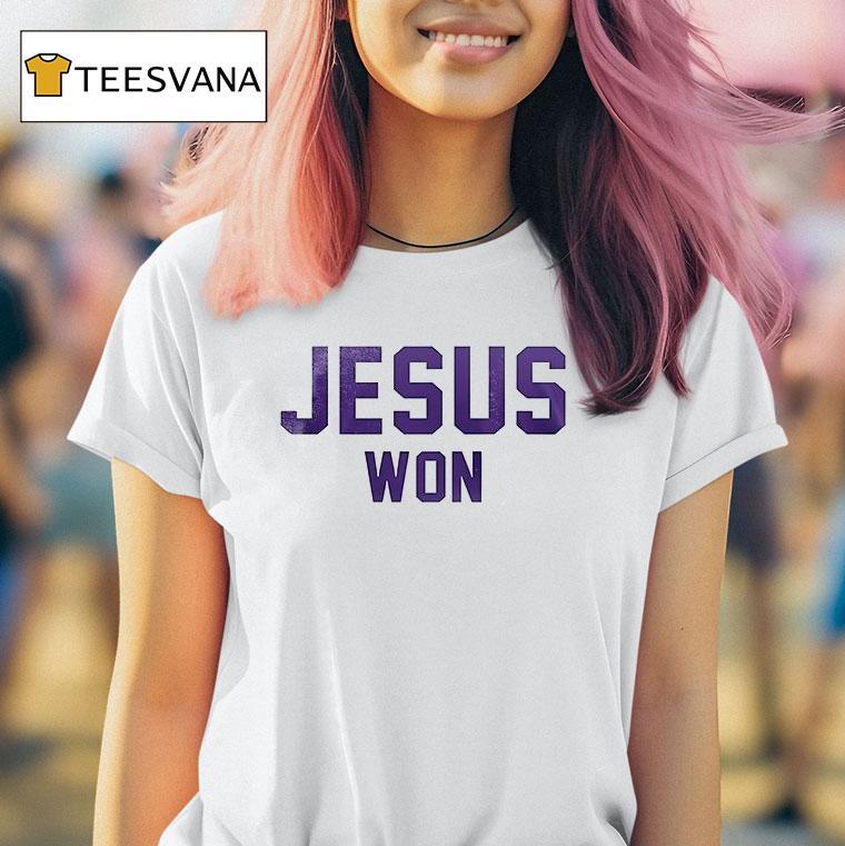 Minnesota Vikings X Jesus Won Logo T Shirt Minnesota Vikings X Jesus Won Logo T Shirt